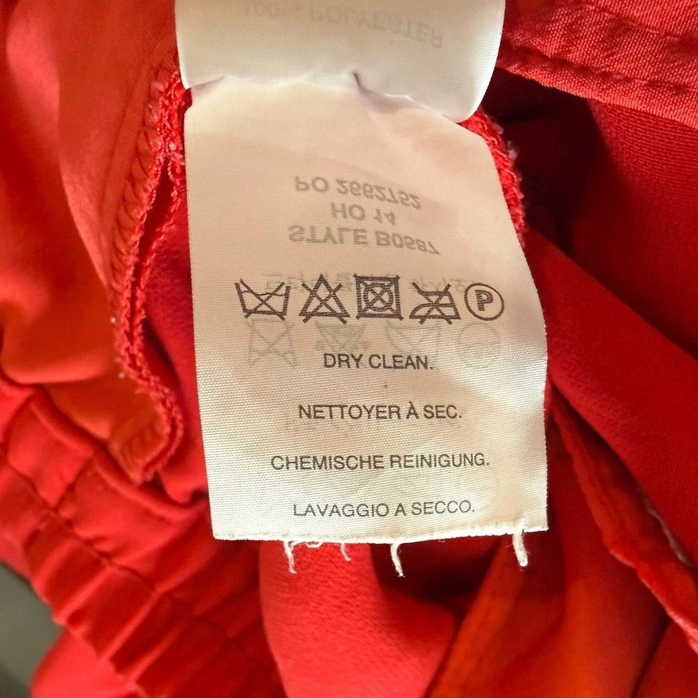J.Crew Womens Red Pull On Jogger‎ Pants Size 14 Zip Pocket Career Casual Dressy